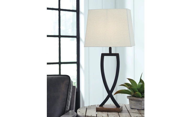 Makara METAL TABLE LAMP (2/CN) ASHLEY Black/Brown L204174