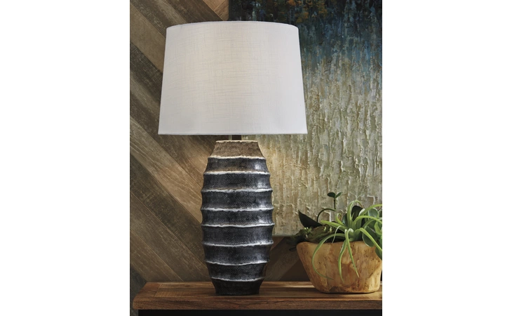 Billow - Antique Silver Finish METAL TABLE LAMP (1/CN)/BILLOW ASHLEY Metal Table Lamp (1/CN) L207374