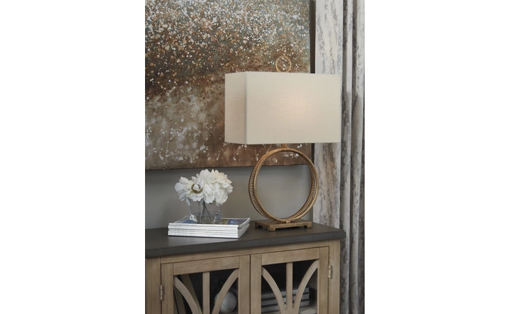 Mahala METAL TABLE LAMP (1/CN) ASHLEY Antique Gold Finish L208124