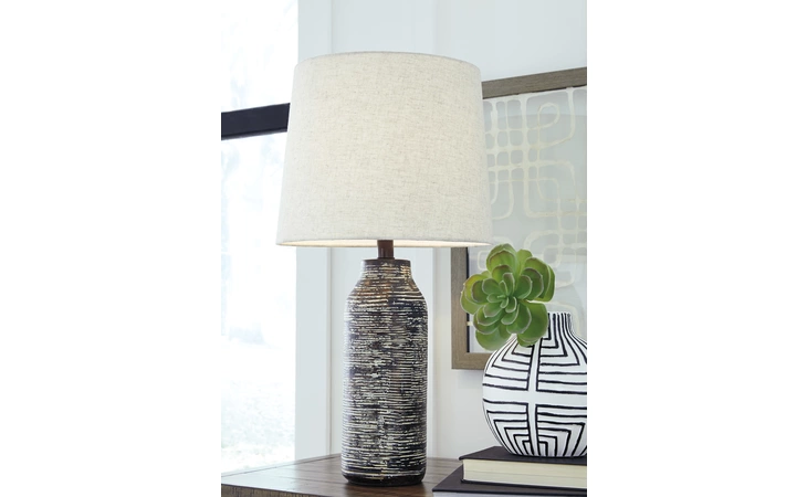 Mahima PAPER TABLE LAMP (2/CN) ASHLEY Black/White L235584