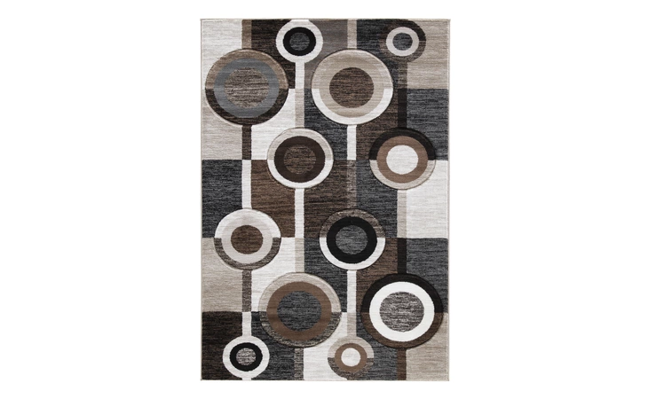 Guintte MEDIUM RUG ASHLEY Black/Brown/Cream R403972