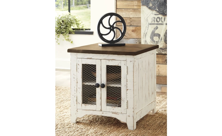 Wystfield RECTANGULAR END TABLE ASHLEY White/Brown T459-3