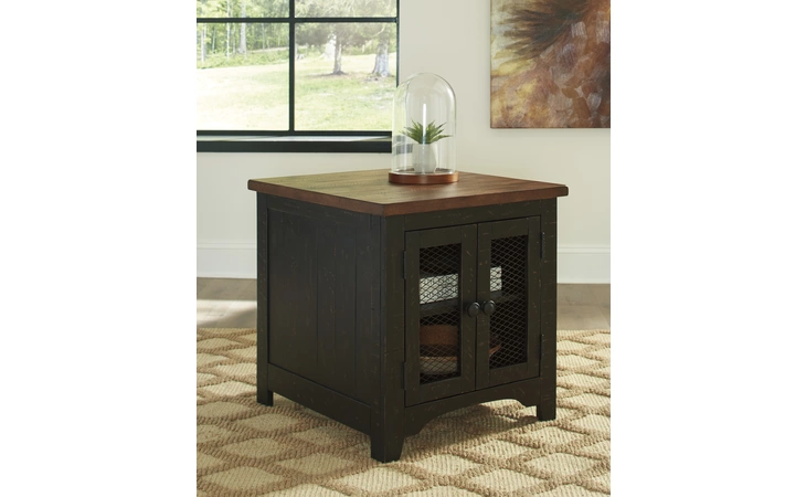 Valebeck RECTANGULAR END TABLE ASHLEY Black/Brown T468-3