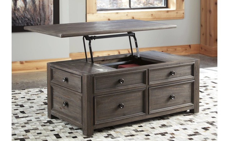 Wyndahl LIFT TOP COFFEE TABLE ASHLEY Rustic Brown T648-20
