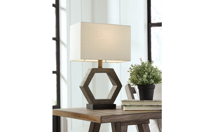 Marilu POLY TABLE LAMP (1/CN) ASHLEY Gray/Brown L857764