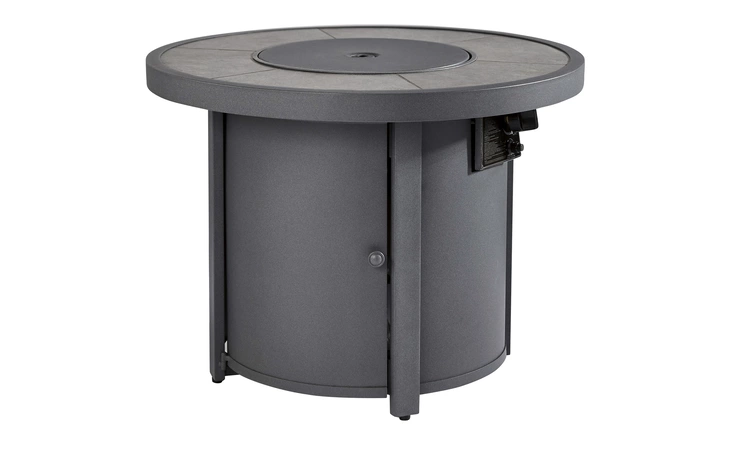 Donnalee Bay - Dark Gray ROUND FIRE PIT TABLE ASHLEY Round Fire Pit Table P325-776
