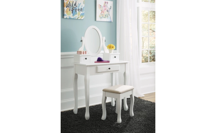 B502-22 Kaslyn VANITY/MIRROR/STOOL (3/CN)