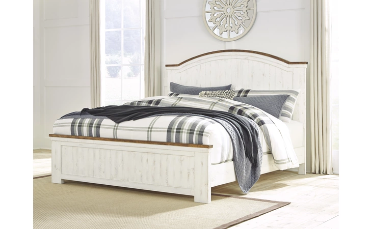 Wystfield - White/Brown QUEEN PANEL FOOTBOARD ASHLEY Queen Panel Footboard B549-54