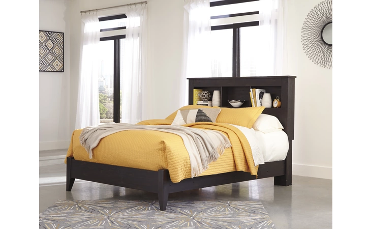 Reylow QUEEN PANEL FOOTBOARD W/RAILS ASHLEY Dark Brown B555-54