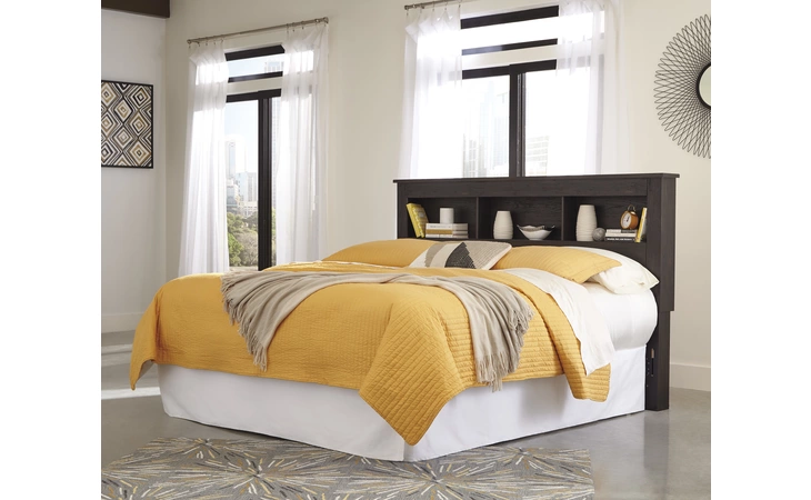 Reylow KING BOOKCASE HEADBOARD ASHLEY Dark Brown B555-69