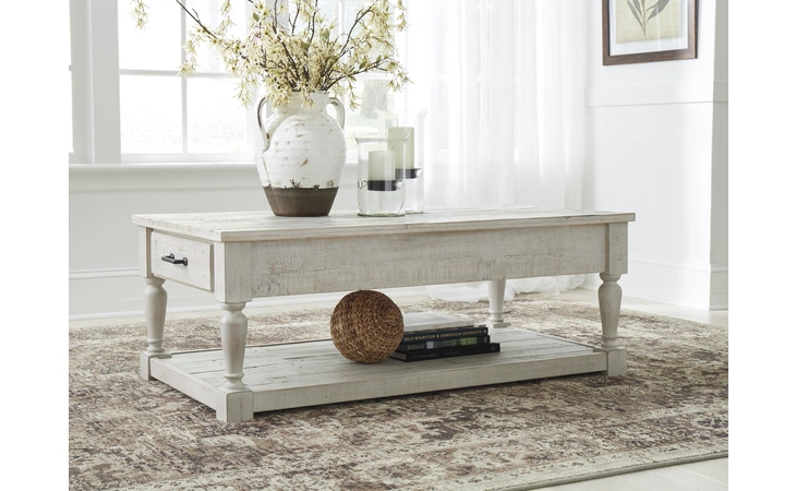 Shawnalore RECTANGULAR COFFEE TABLE ASHLEY Whitewash T782-1