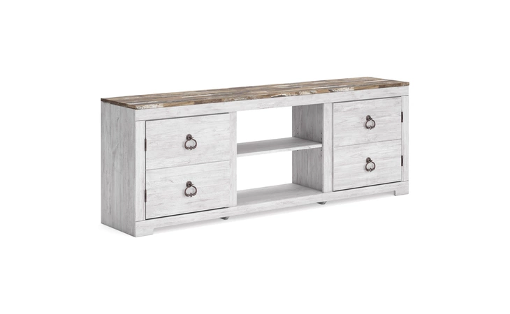 Willowton LG TV STAND W/FIREPLACE OPTION ASHLEY Whitewash W267-168
