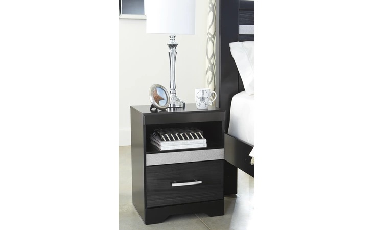 Starberry ONE DRAWER NIGHT STAND ASHLEY Black B304-91