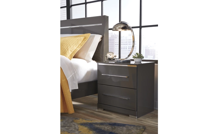B408-92 Steelson - Gray TWO DRAWER NIGHT STAND