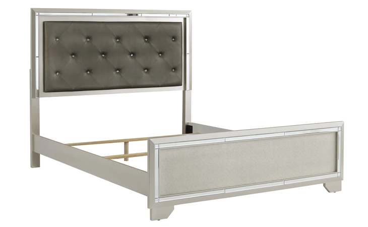 Lonnix QUEEN PANEL FOOTBOARD ASHLEY FURNITURE Silver Finish B410-54