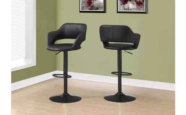 I2381 BARSTOOL - BLACK / BLACK METAL HYDRAULIC LIFT MONARCH SPECIALTIES  I2381