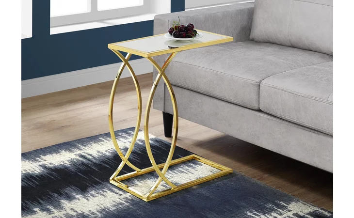 I3188 ACCENT TABLE - MIRROR TOP WITH GOLD METAL MONARCH SPECIALTIES  I3188