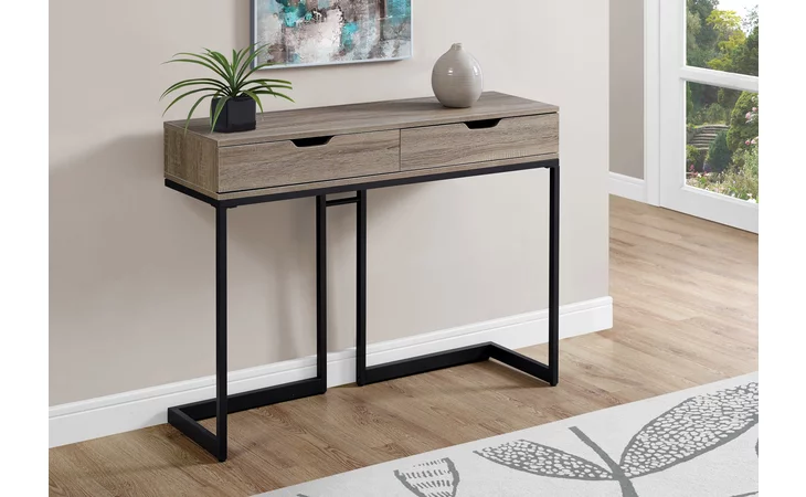 I3518  ACCENT TABLE - 42 L - DARK TAUPE - BLACK HALL CONSOLE