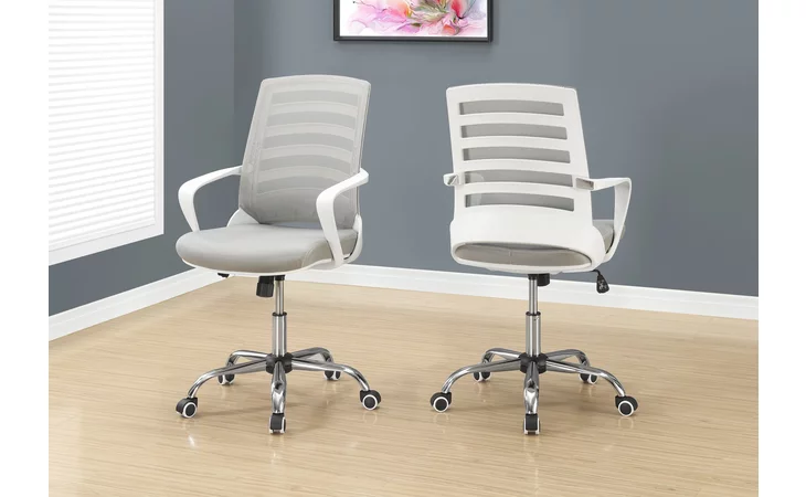 I7225
  OFFICE CHAIR - WHITE - GREY MESH - MULTI POSITION
