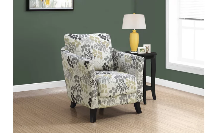 I8183  ACCENT CHAIR - EARTH TONE FLORAL FABRIC
