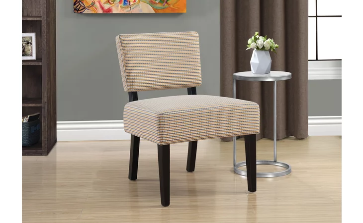 I8290  ACCENT CHAIR - GOLD - GREY ABSTRACT DOT FABRIC