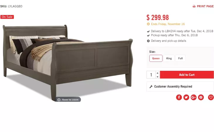 82510  HTTPS: WWW.THEBRICK.COM PRODUCTS LYLA-QUEEN-SLEIGH-BED-GREY