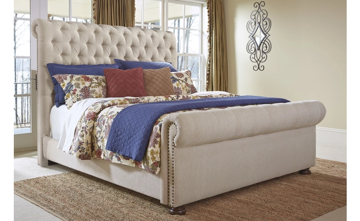 Windville - Dark Brown KING/CAL KING UPH HEADBOARD ASHLEY King/Cal King UPH Headboard B662-58