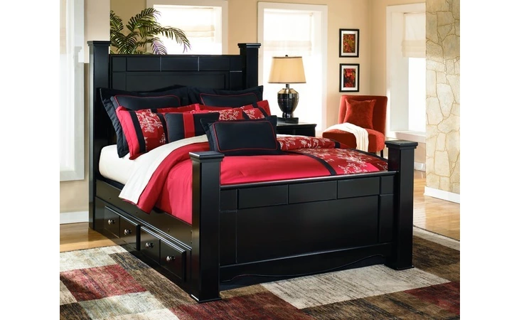 B271-61 Shay QUEEN KING POSTER HDBD POSTS SHAY ALMOST BLACK MASTER BEDROOM