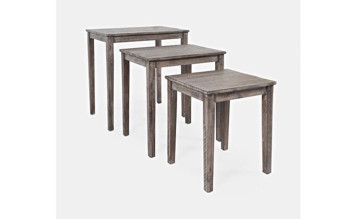 1730-91 HANDCRAFTED BY ARTISANS FROM AROUND THE WORLD CLARK SOLID WOOD NESTING TABLES - STONEWALL GREY