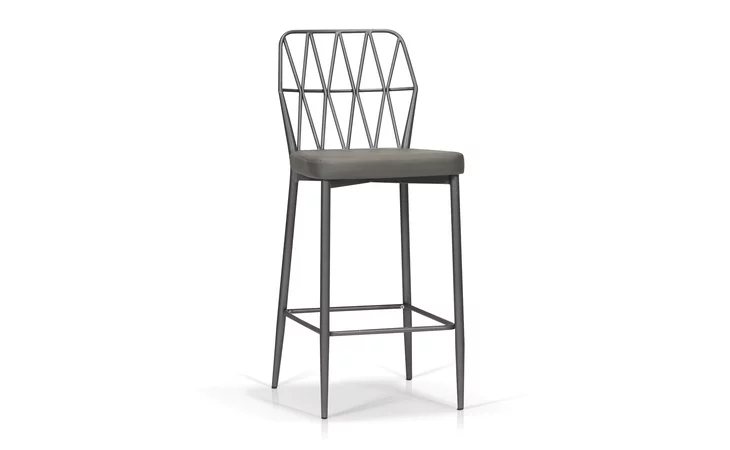 SKSD20085C  CARAT COUNTER STOOL 1PC/1CTN SYNTHETIC LEATHER SLATE, POWDER COATED GRAY