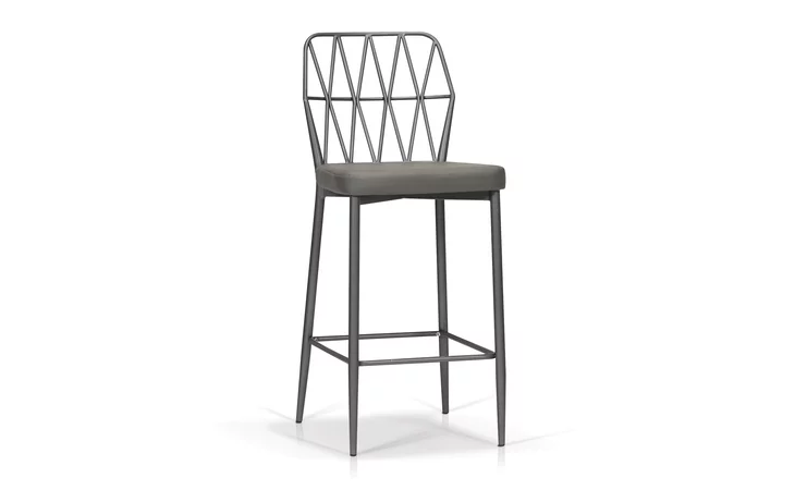 SKSD20085C CARAT COUNTER STOOL 1PC/1CTN SYNTHETIC LEATHER SLATE, POWDER COATED GRAY KORSON  SKSD20085C