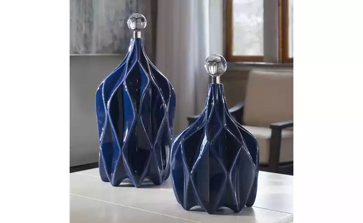 17526  KLARA BOTTLES, BLUE, S/2