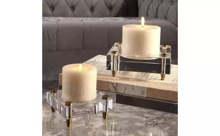 18643 CLAIRE CANDLEHOLDERS, S/2 UTTERMOST  18643