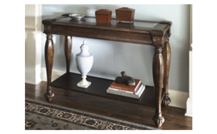 MANTERA SOFA TABLE MANTERA DARK RUSTIC BROWN OCCASIONAL ASHLEY  T616-4