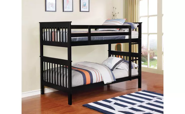 460234N CHAPMAN TWIN OVER TWIN BUNK BED BLACK COASTER  460234N