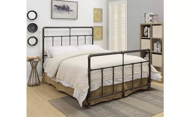 300735F  SILAS ANTIQUE BRASS METAL FULL BED