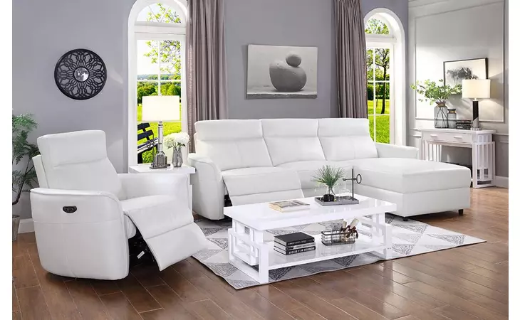 650190PP  CECELIA CASUAL WHITE POWER^2 SECTIONAL