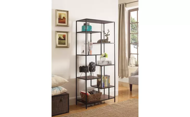 801134 ASHER 7-SHELF BOOKCASE WALNUT COASTER  801134