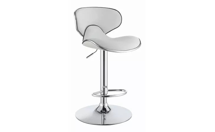 120389 UPHOLSTERED ADJUSTABLE HEIGHT BAR STOOLS WHITE AND CHROME (SET OF 2) COASTER  120389