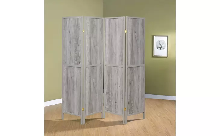 961415  4-PANEL FOLDING SCREEN GREY DRIFTWOOD