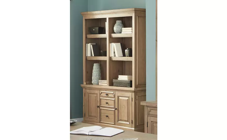 801646  FLORENCE RUSTIC DOUBLE BOOKCASE