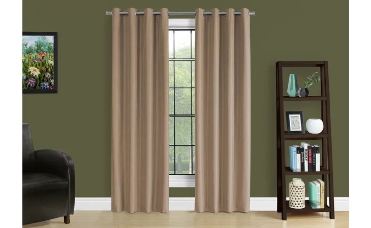 I9839  CURTAIN PANEL - 2PCS - 52 W X 95 H BROWN SOLID BLACKOUT