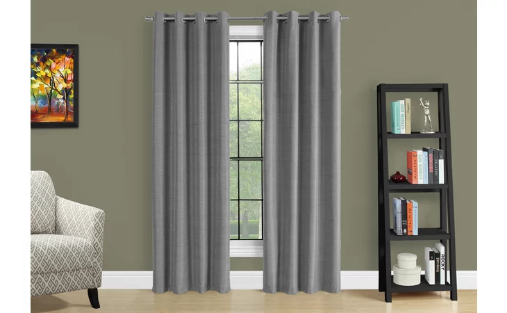 I9841  CURTAIN PANEL - 2PCS - 52 W X 84 H GREY SOLID BLACKOUT