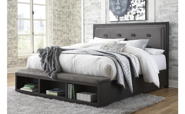 Hyndell Q UPH STORAGE FTBD/RAILS/SLATS ASHLEY Dark Brown B731-54S