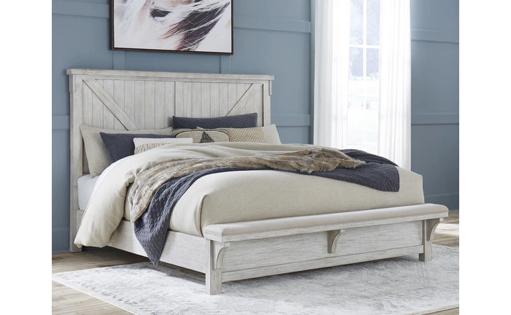 Brashland QUEEN PANEL HEADBOARD ASHLEY FURNITURE White B740-157