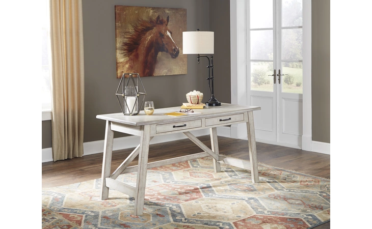 Carynhurst HOME OFFICE LARGE LEG DESK ASHLEY Whitewash H755-44