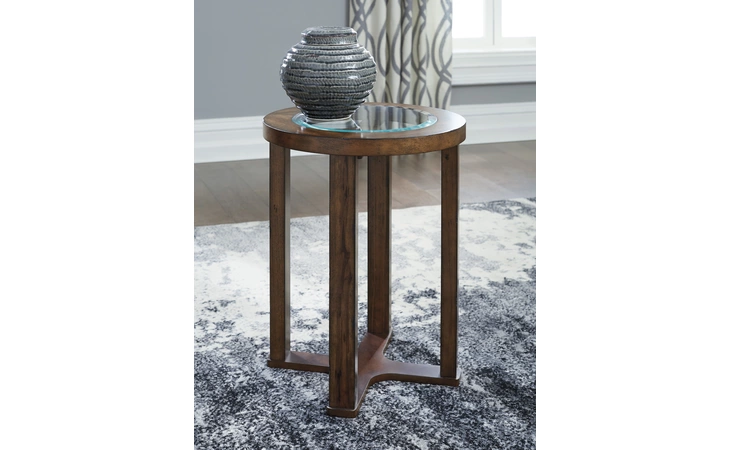T725-6 Hannery - Brown ROUND END TABLE HANNERY BROWN
