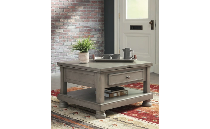 T733-0 Lettner - Gray LIFT TOP COFFEE TABLE