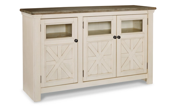 Bolanburg LARGE TV STAND ASHLEY White/Weathered Gray W647-38