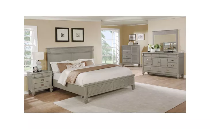 C6204G-045  GREY DRESSER W FULL EXTENTION DRAWER GLIDES,8 DRAWERS&2DOORS